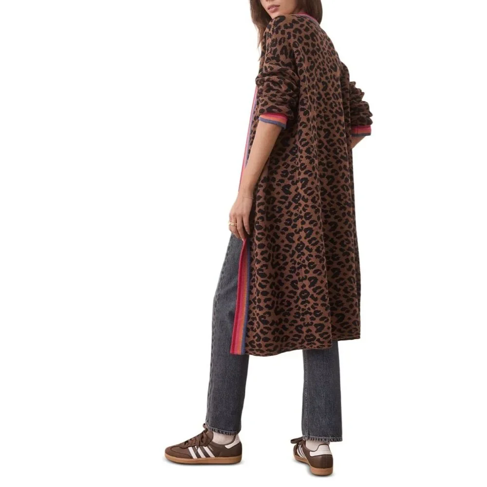 NWT Marine Layer Martha Sweater Coat Leopard Duster Cardigan L/XL Rare! - Picture 9 of 15